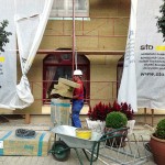 Megújul a Xavin Hotel - nyugati homlokzat szigetelése, ásványgyapot felhelyezése