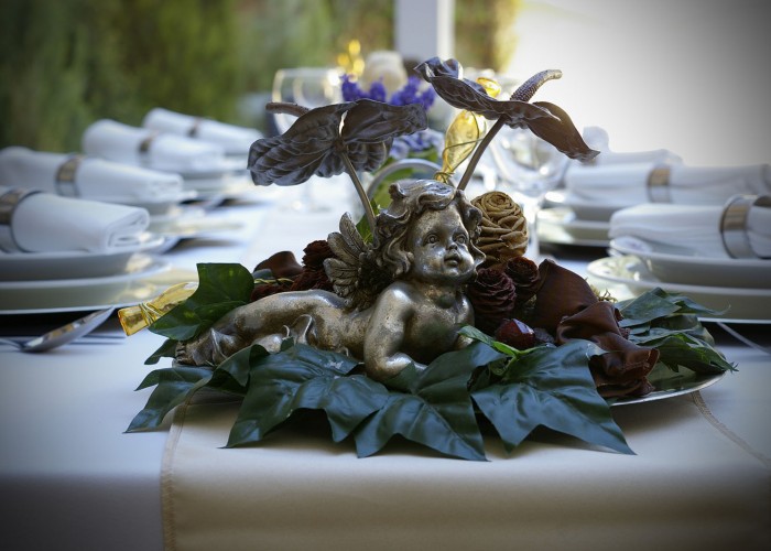 Asztaldísz a télikertben