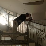 Glettelés, festés a lépcsőházban