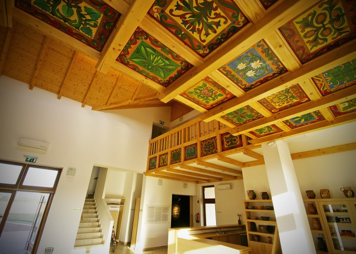Ős-Dráva Látogatóközpont, főépület mennyezet