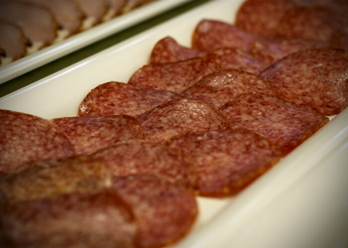 Xavin Hotel Harkány, reggeli, szalámi felszeletelve