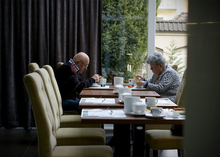 Xavin Hotel Harkány, télikert reggeli közben