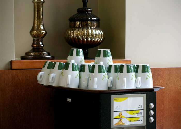 Xavin Hotel Harkány, friss reggeli gyümölcslé és ital kínálat