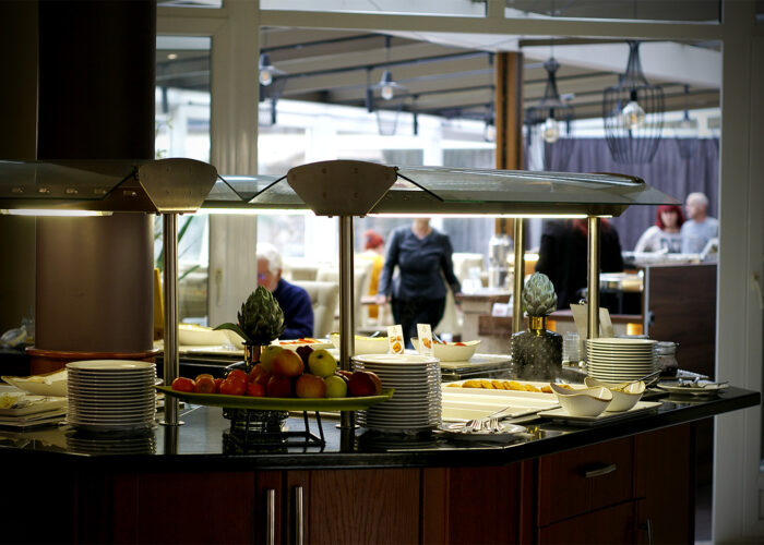 Xavin Hotel Harkány, reggeli büféasztal kínálat, meleg ételek