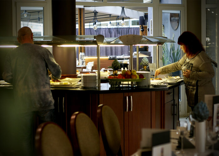Xavin Hotel Harkány, reggeli büféasztal kínálat, hideg ételek