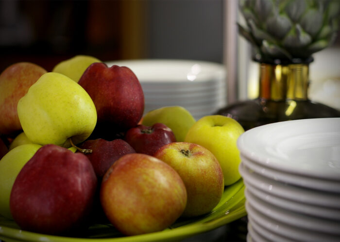 Xavin Hotel Harkány, alma, banán, mandarin, déligyümölcsök - gyümölcstálon