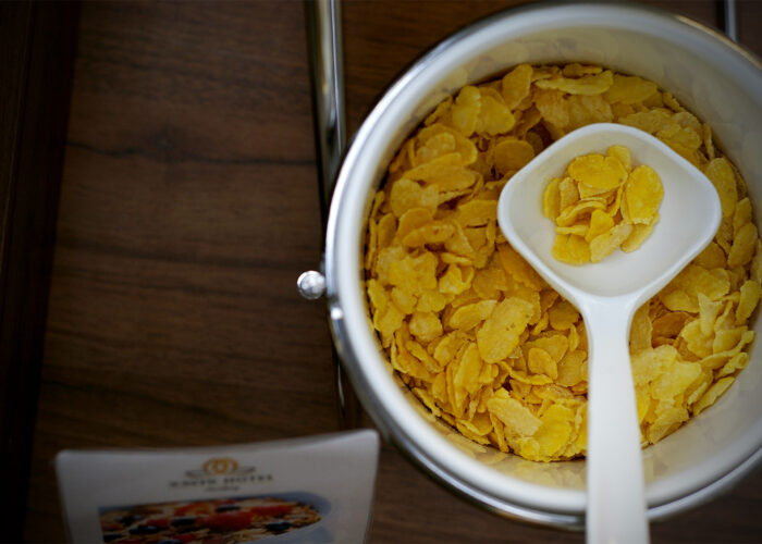 Xavin Hotel Wellness Harkány - Corn flakes a reggelizőasztalon