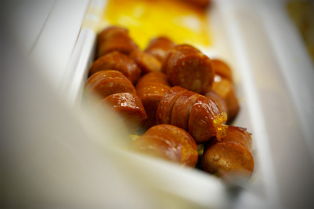 Frissen sült debreceni a harkányi Xavin Hotelben