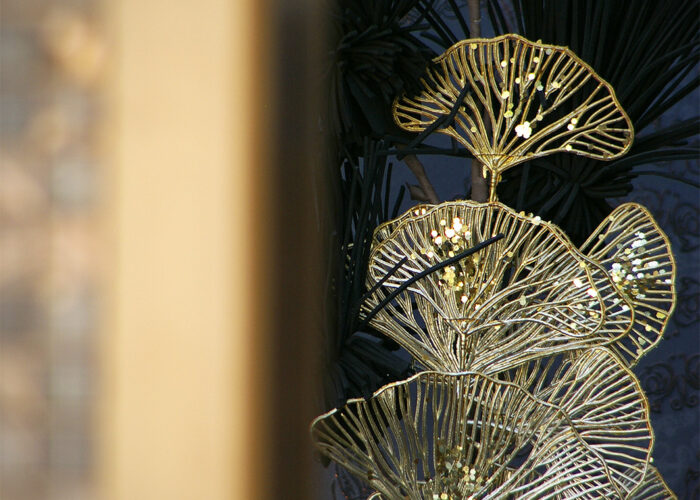 Xavin Hotel Harkány télikert, arany színű dekoráció