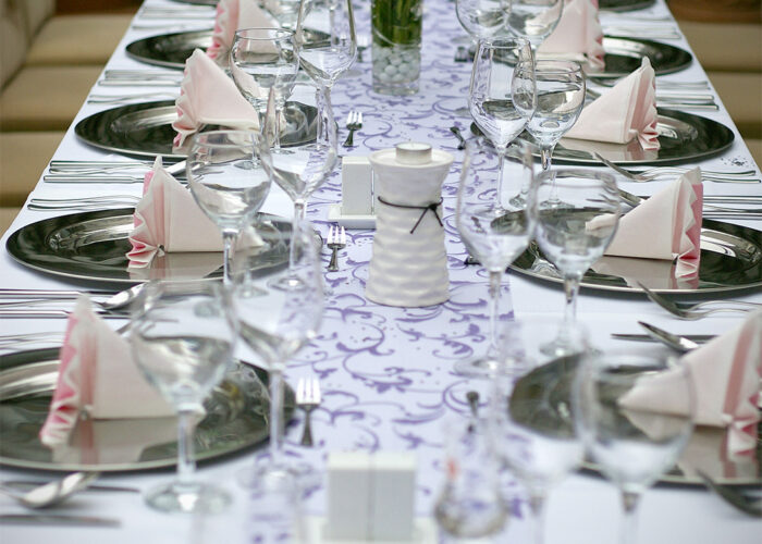 Télikertben terített asztal, Xavin Hotel Harkány