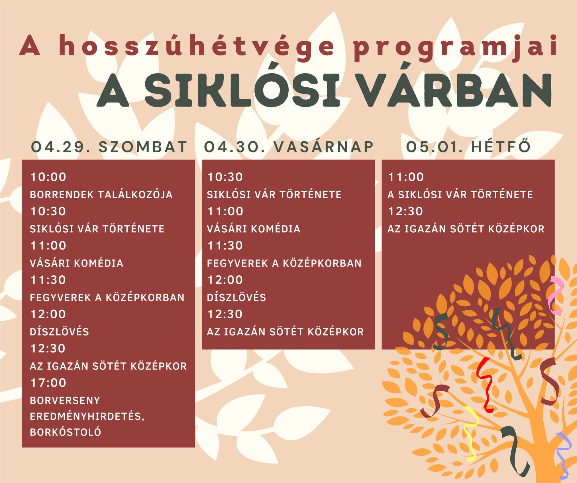 Május elsejei hosszúhétvége a Siklósi Várban - plakát