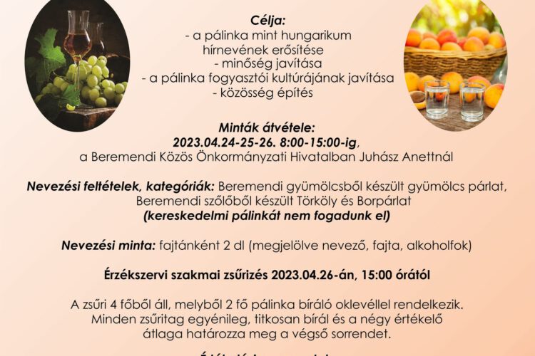 Beremendi Pálinka Mustra plakátja