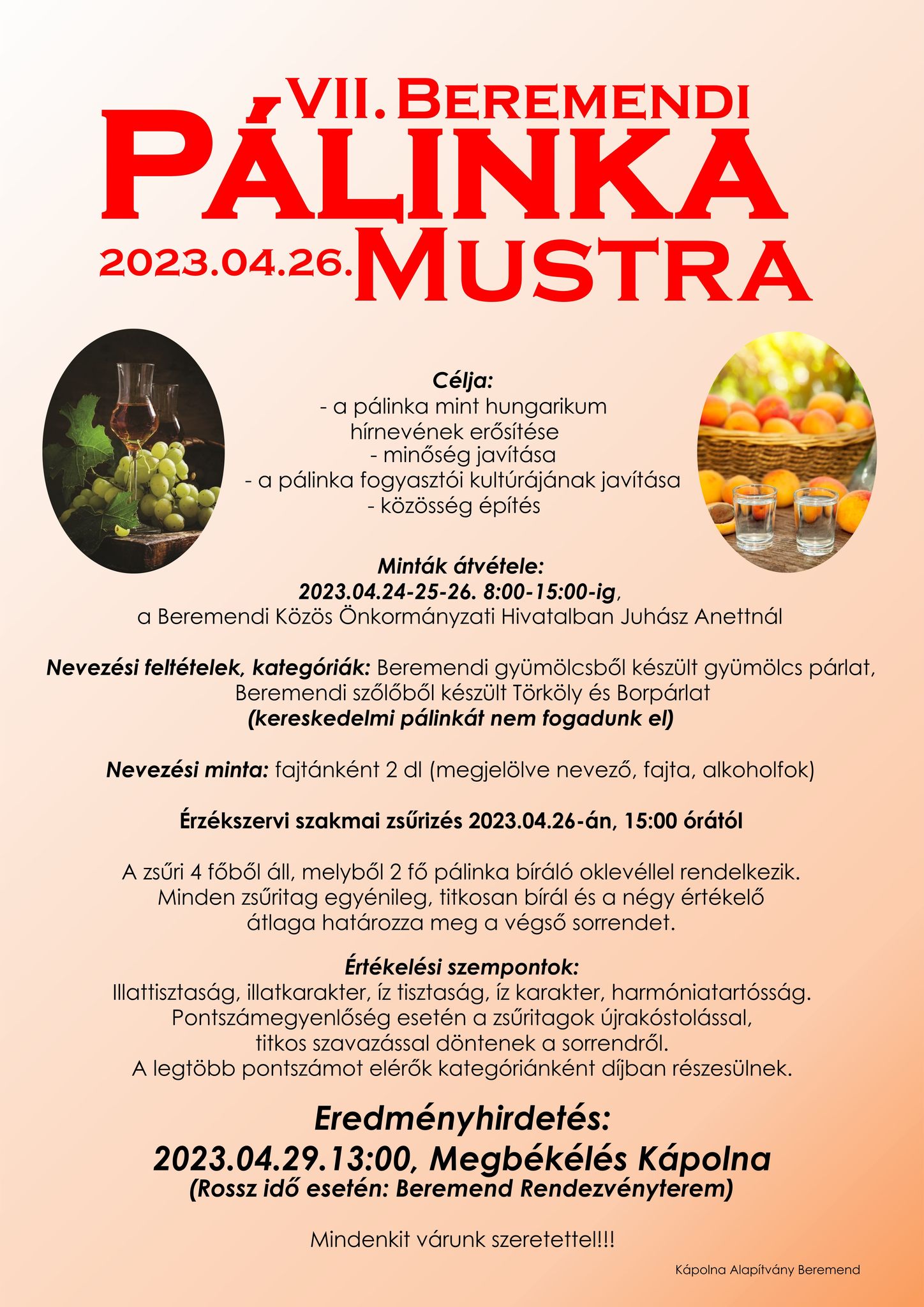 Beremendi Pálinka Mustra plakátja