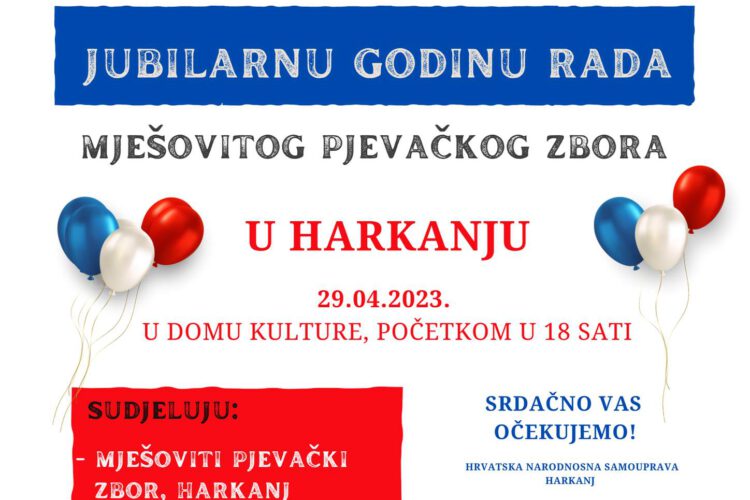 Harkányi Horvát Vegyes Kórus fellépésének plakátja