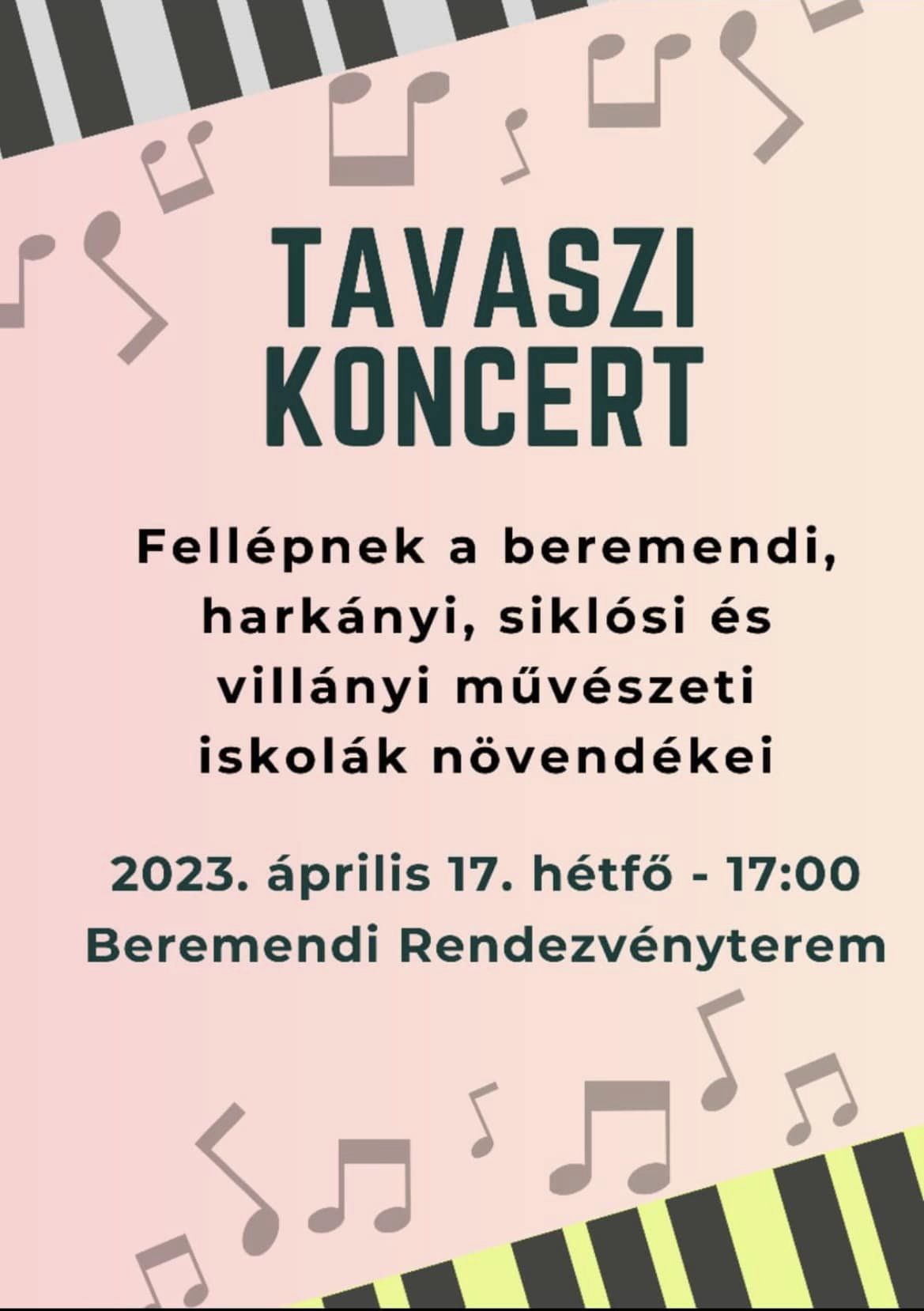 Tavaszi Koncert Beremenden 2023 plakátja