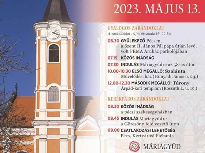 XV. máriagyűdi zarándoklat plakátja 2023