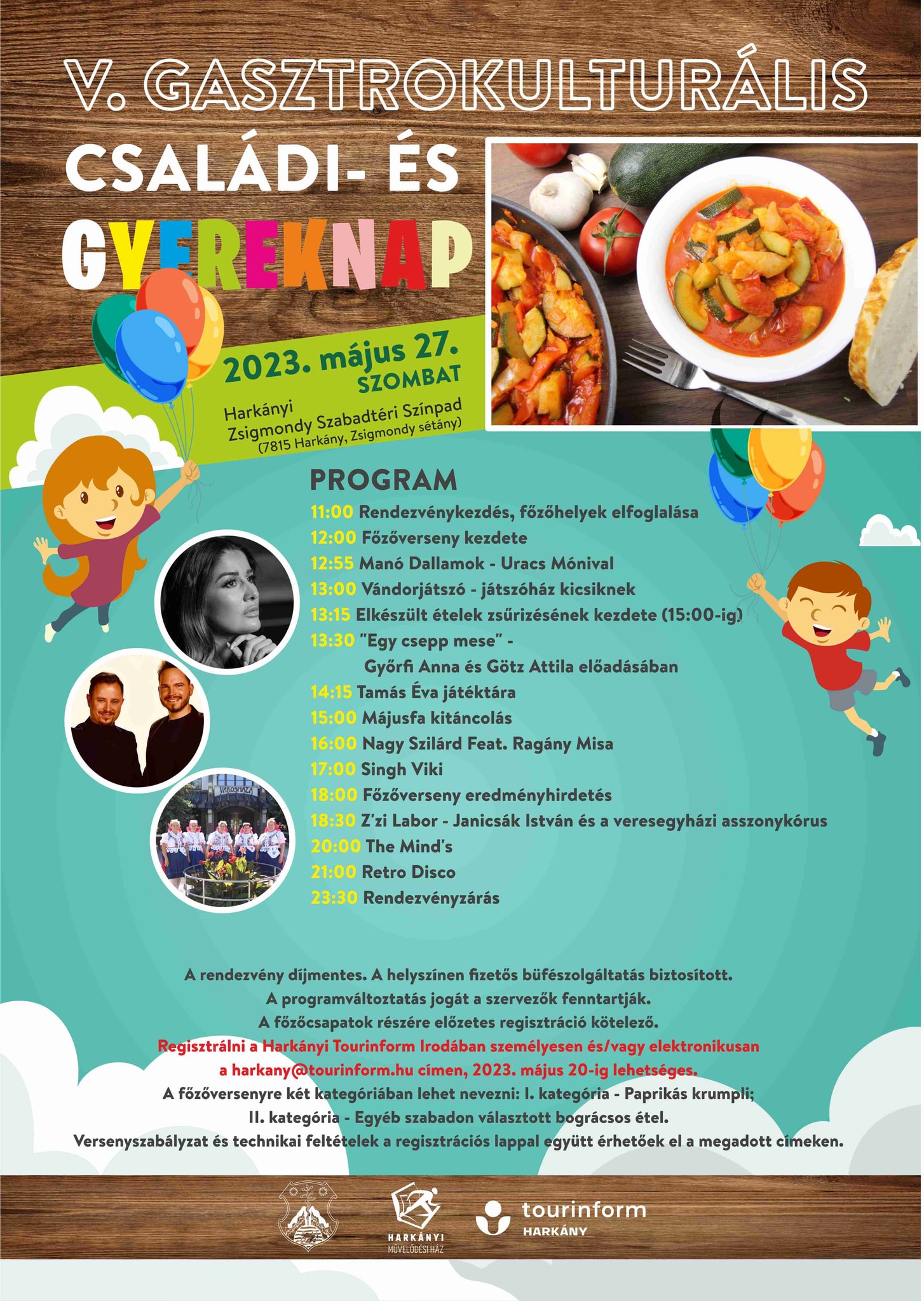 Gasztro- és gyermeknap Harkányban 2023, plakát