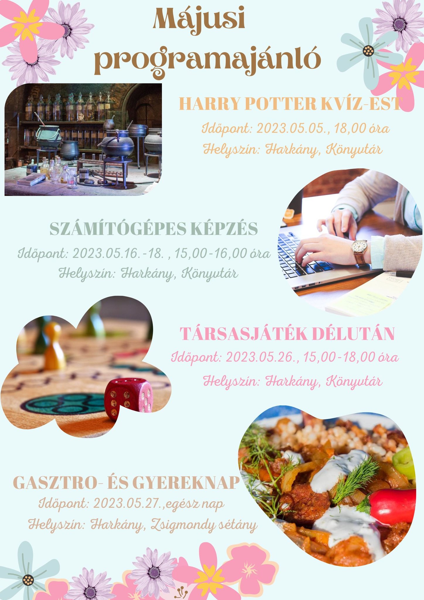 Májusi programajánló plakátja - Harkány