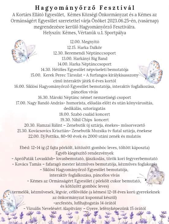 Hagyományőrző fesztivál Kémes - plakát