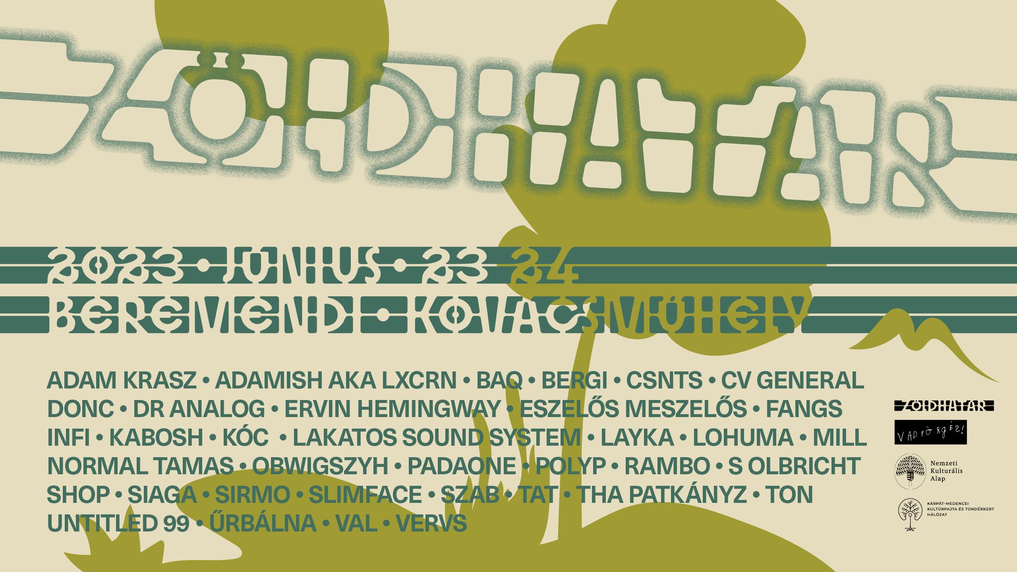 Zöldhatár fesztivál Beremenden 2023 - plakát