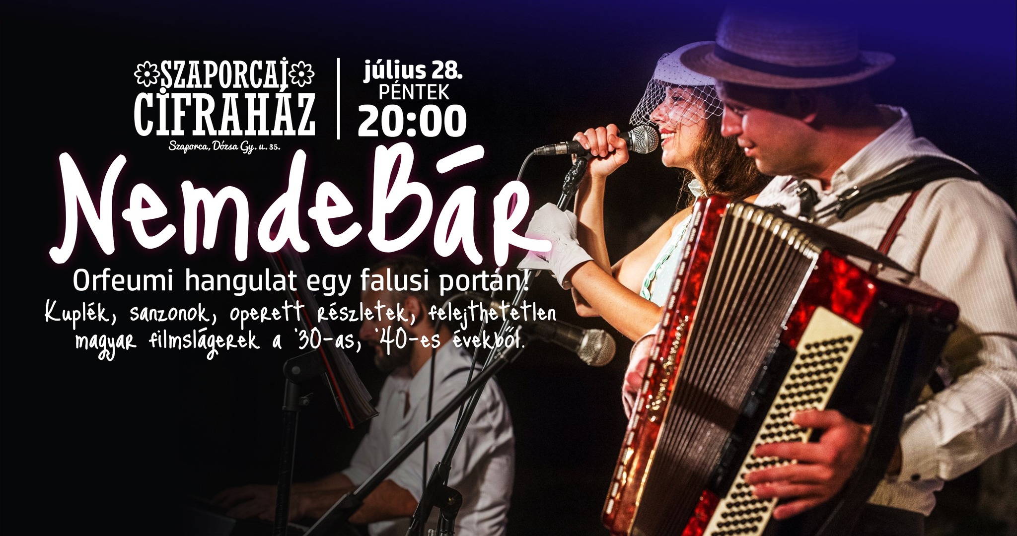 Szaporcai Cifraház - NemdeBár koncert plakát
