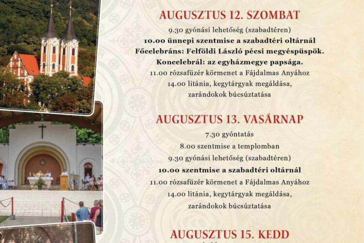 Nagyboldogasszony főbúcsú Máriagyűd 2023 - plakát