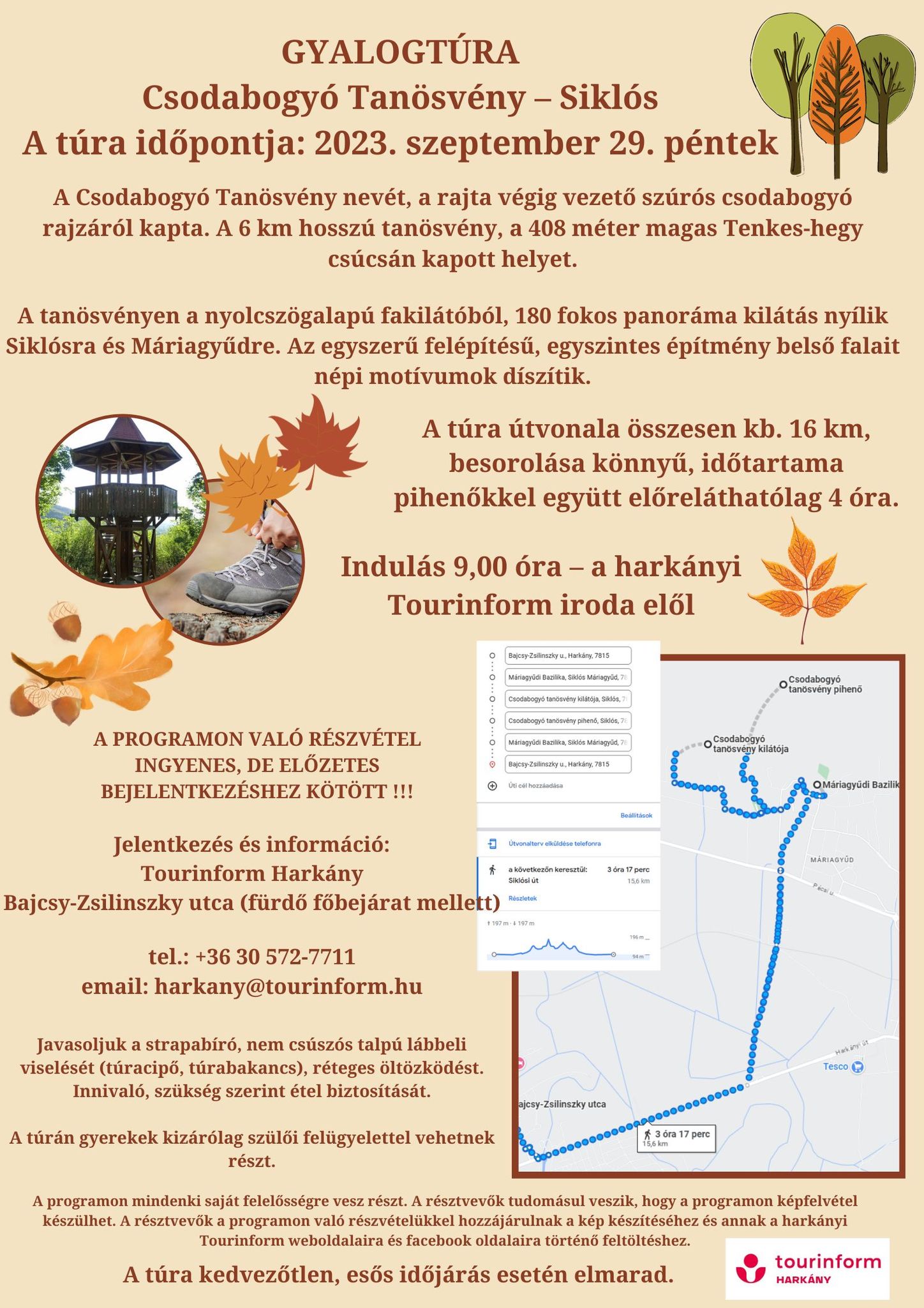 Csodabogyó tanösvény túra 2023.09 - plakát