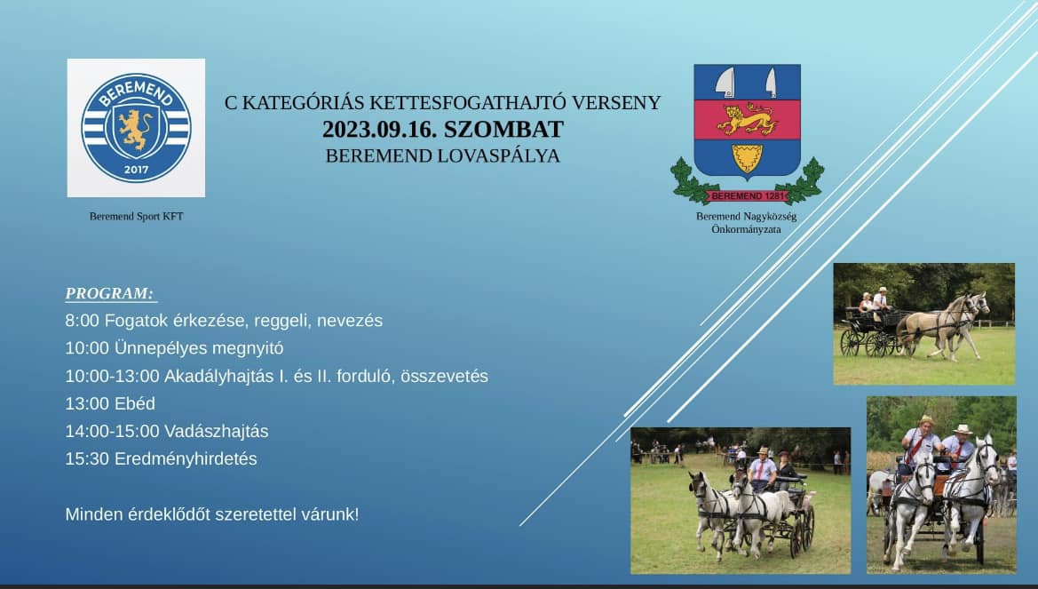 Kettesfogathajtó verseny, Beremend, 2023 - plakát