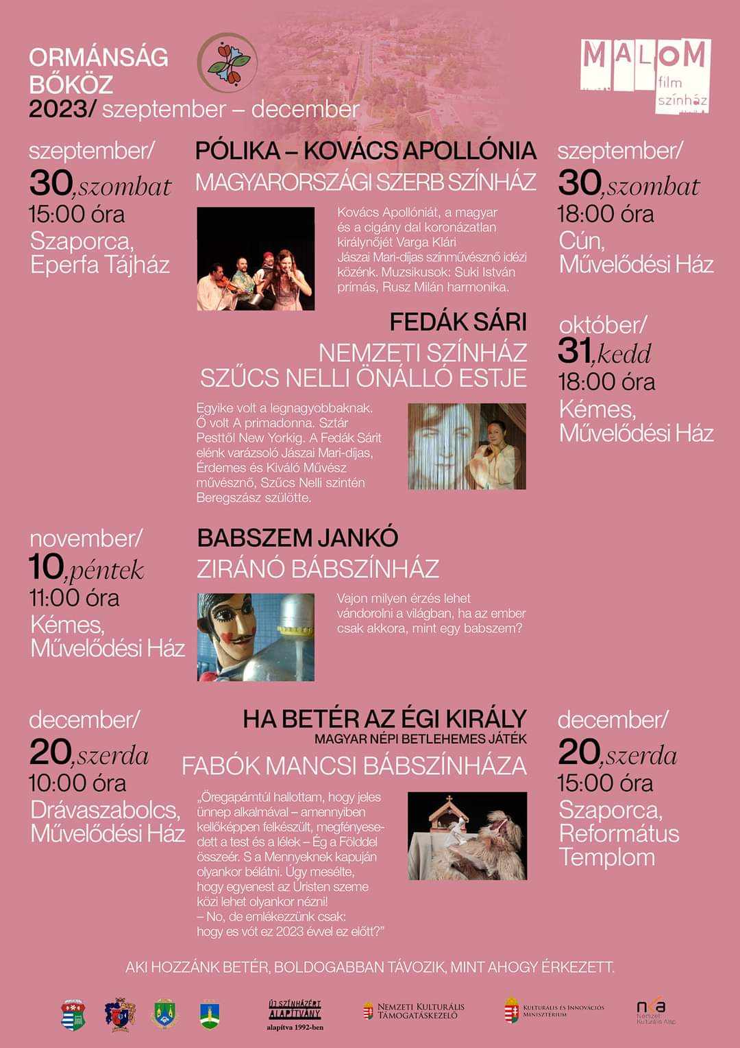 Ormánság 2023 őszi és téli programok - plakát