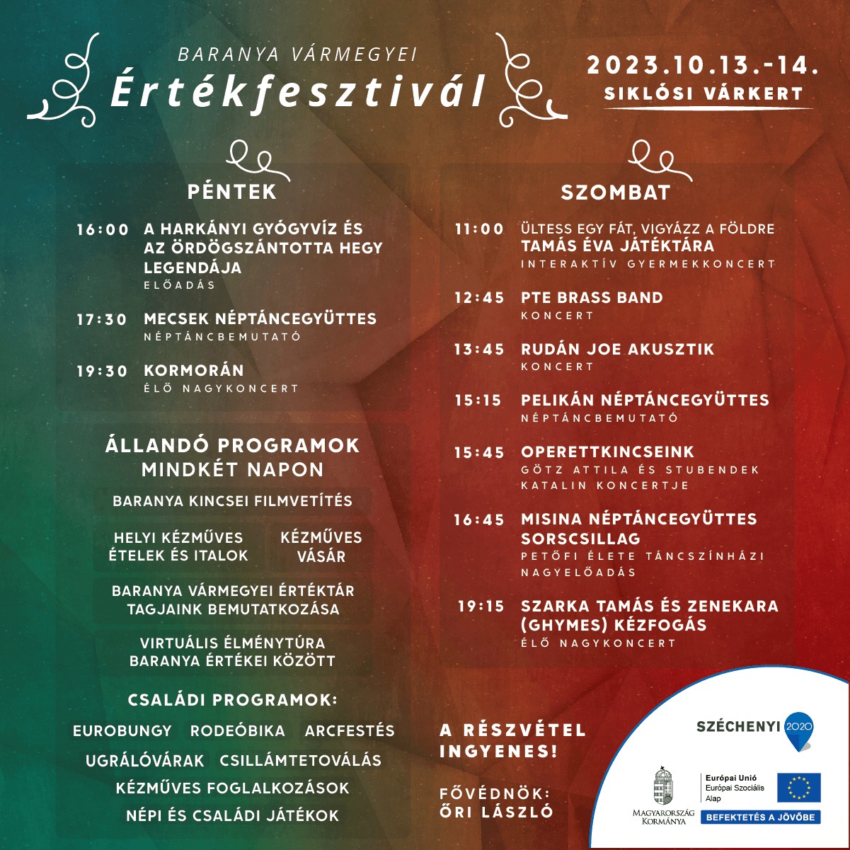 Baranya Vármegyei Értékfesztivál 2023 - plakát