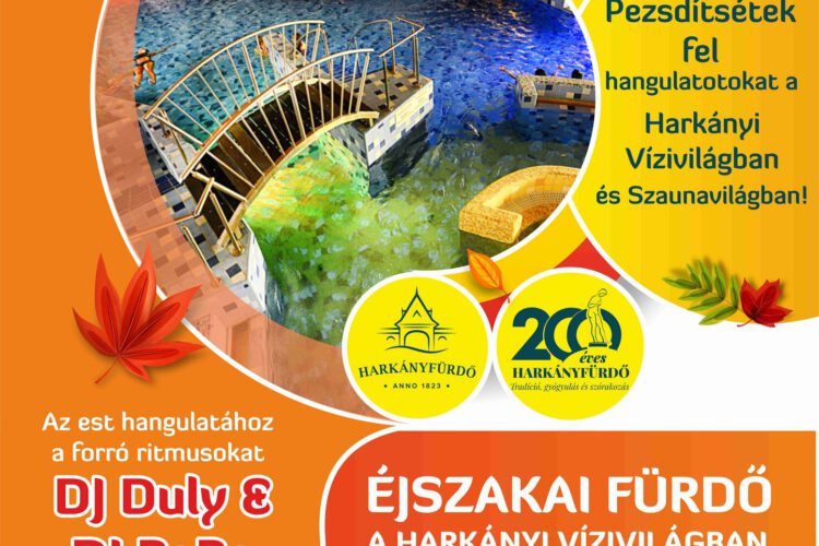 Éjszakai fürdő Harkányban 2023.10.21-én - plakát