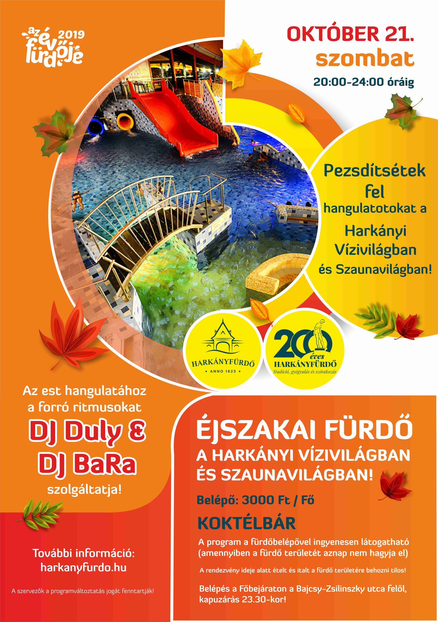 Éjszakai fürdő Harkányban 2023.10.21-én - plakát