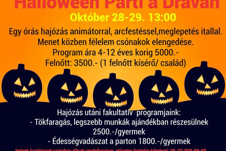 Halloween Party, sétahajózás a Dráván - plakát