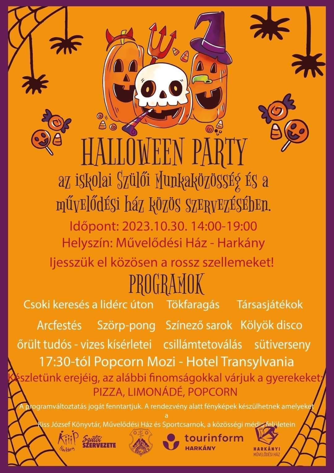 Halloween party Harkányban - 2023 - plakát