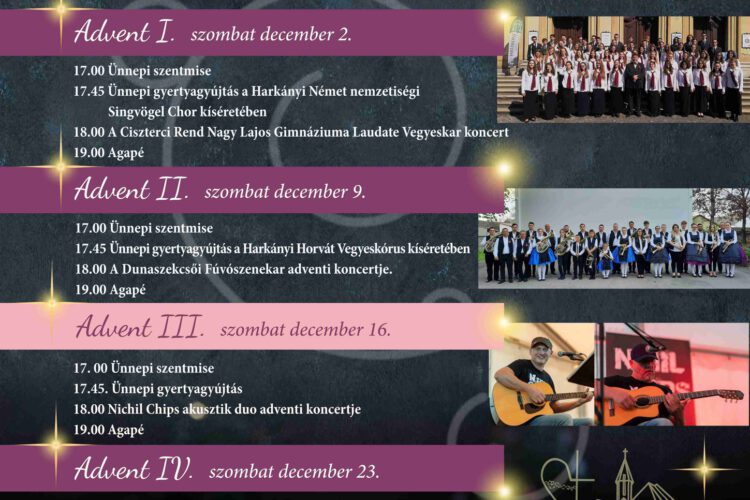 Adventi programok a Jézus Szíve Plébánián - 2023 - plakát