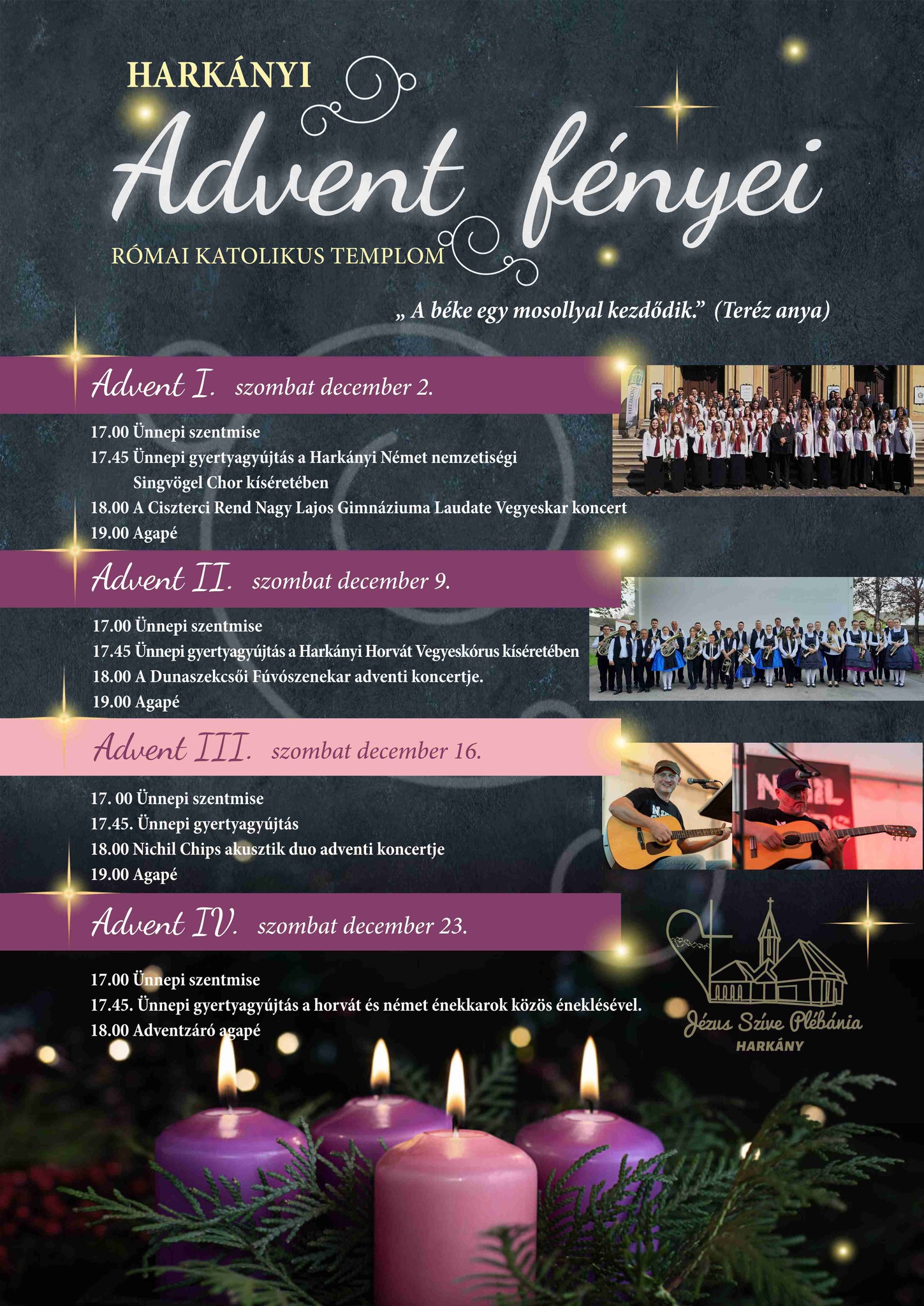 Adventi programok a Jézus Szíve Plébánián - 2023 - plakát
