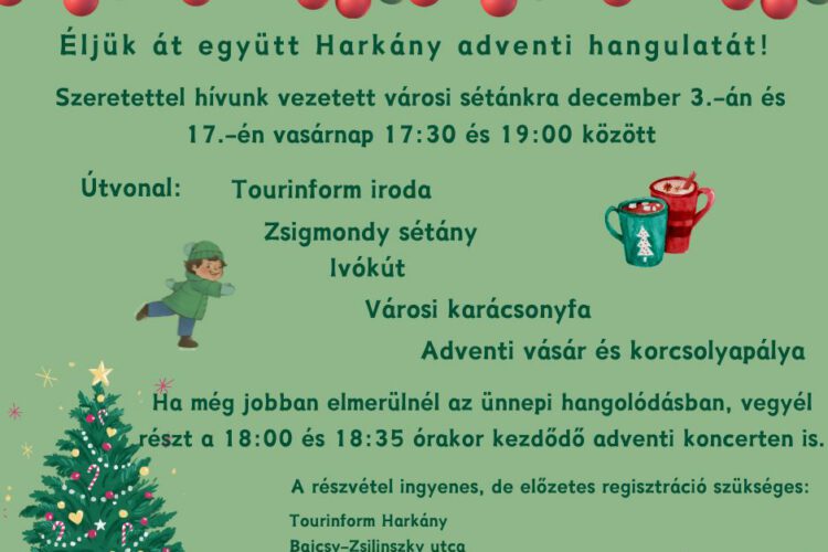 Adventi séta Harkányban - 2023 - plakát