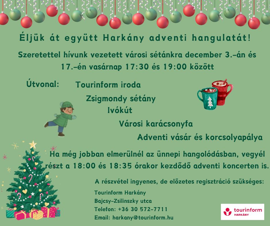 Adventi séta Harkányban - 2023 - plakát