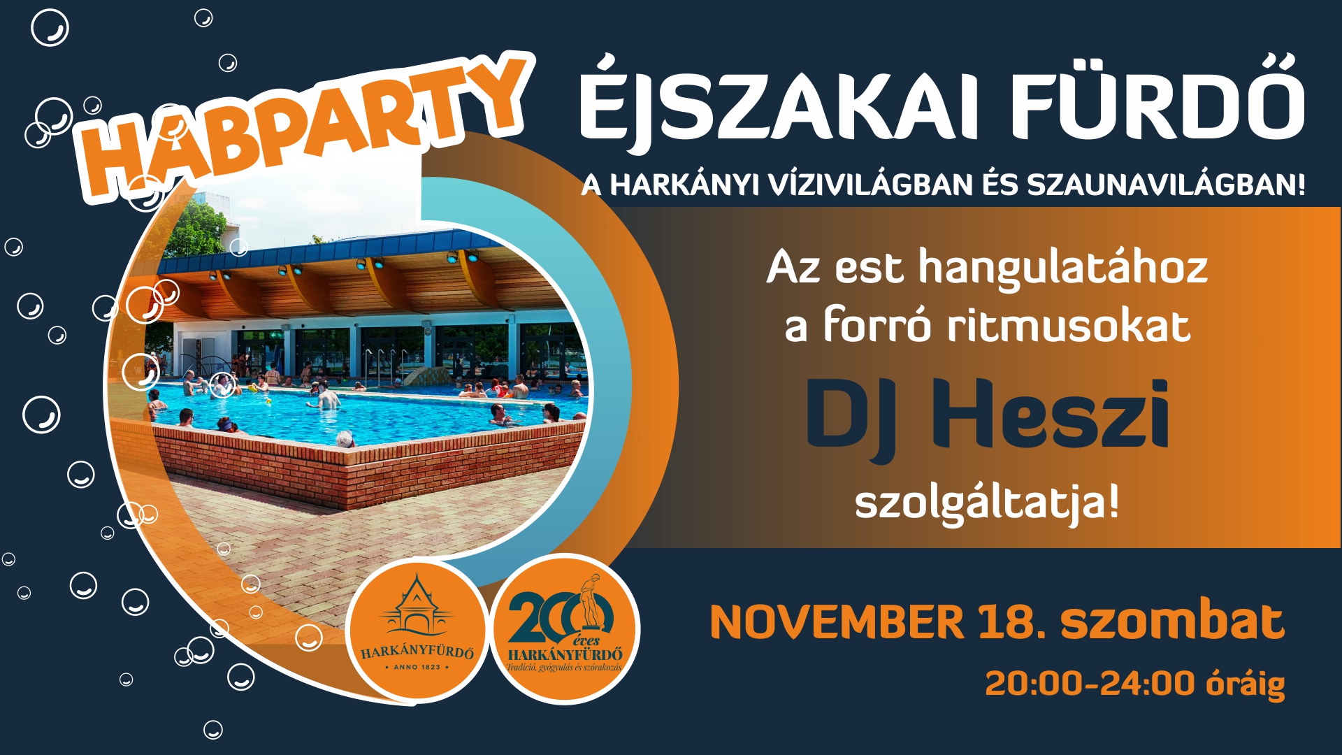 Hab Party és éjszakai fürdőzés Harkányban - 2023.11.18. - plakát