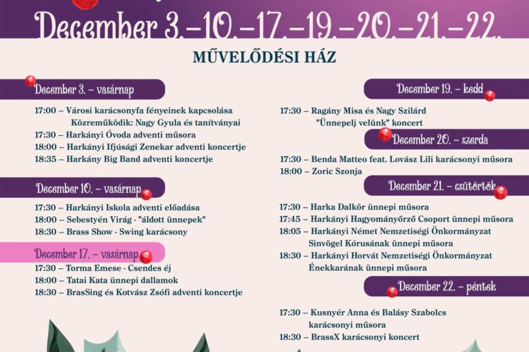 Harkányi Advent 2023 - plakát