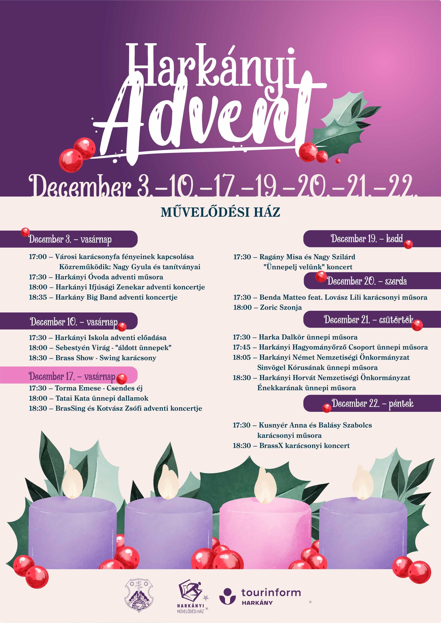 Harkányi Advent 2023 - plakát