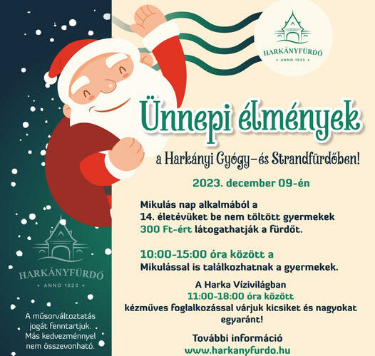 Mikulás a Gyógyfürdőben, Harkány, 2023 - plakát
