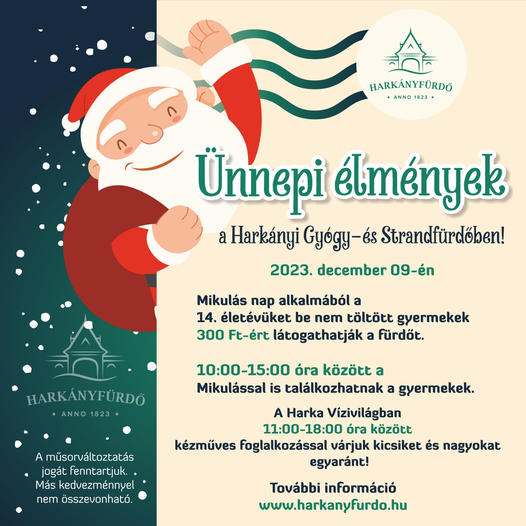 Mikulás a Gyógyfürdőben, Harkány, 2023 - plakát