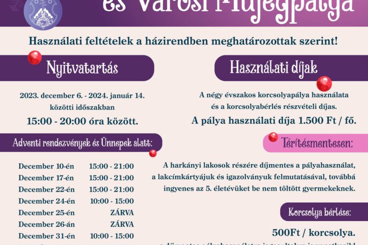 Korcsolyázás Harkányban 2023 - 2024 - plakát