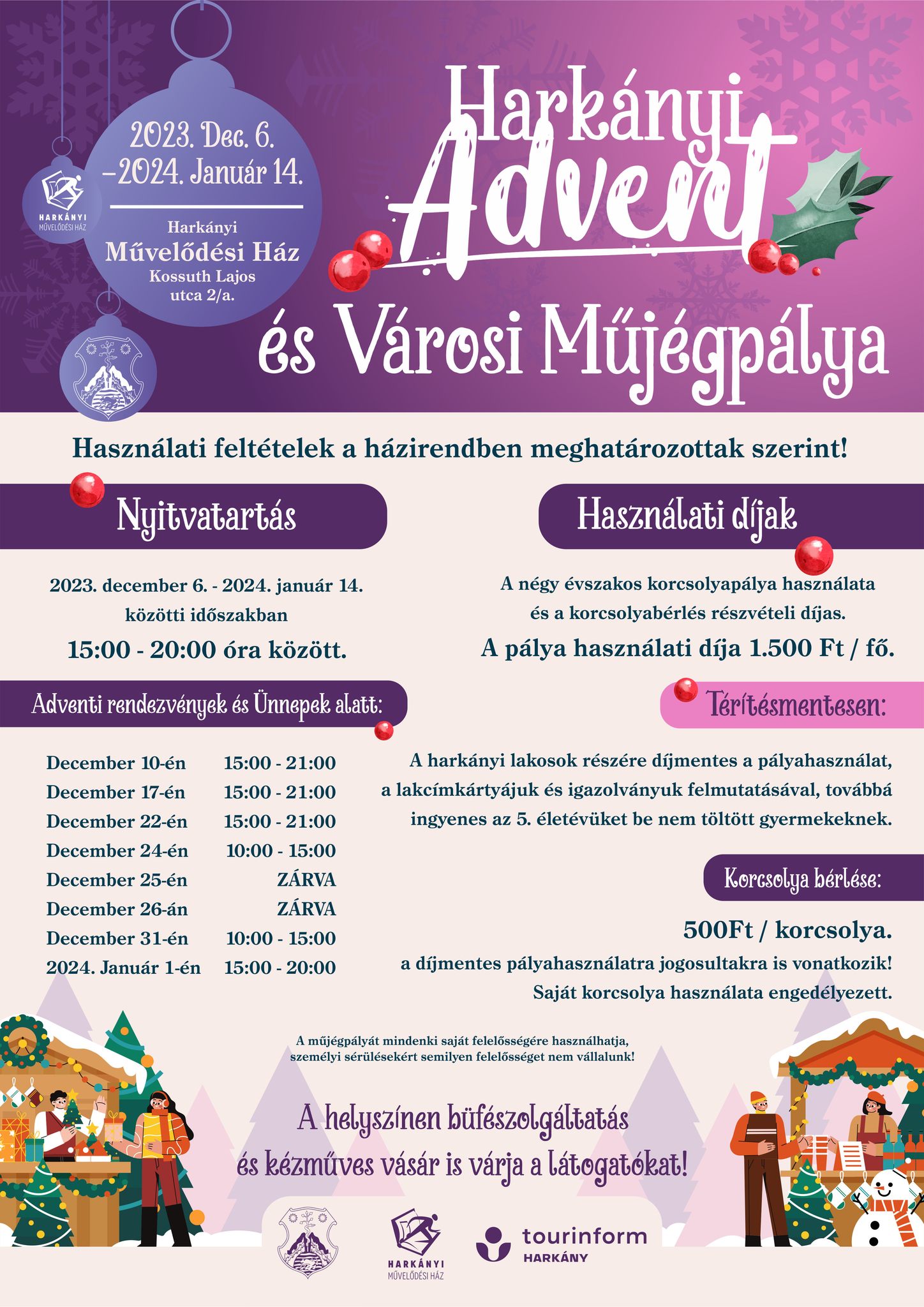 Korcsolyázás Harkányban 2023 - 2024 - plakát