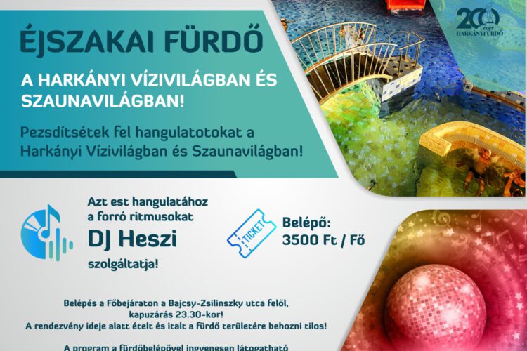 Éjszakai fürdő Harkányban - 2024.01..13. - plakát