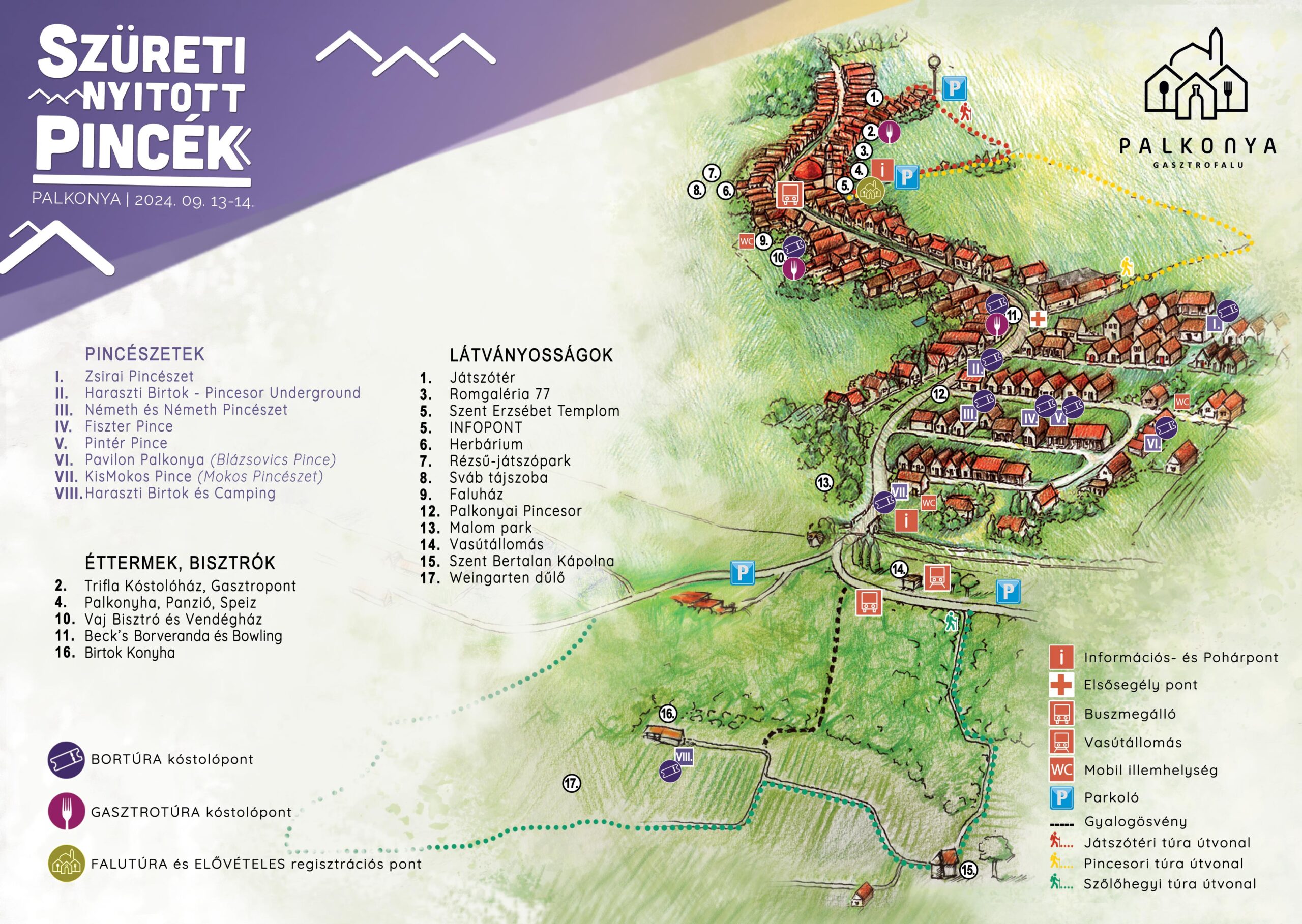 Palkonya, Szüreti Nyitott Pincék 2024, térkép
