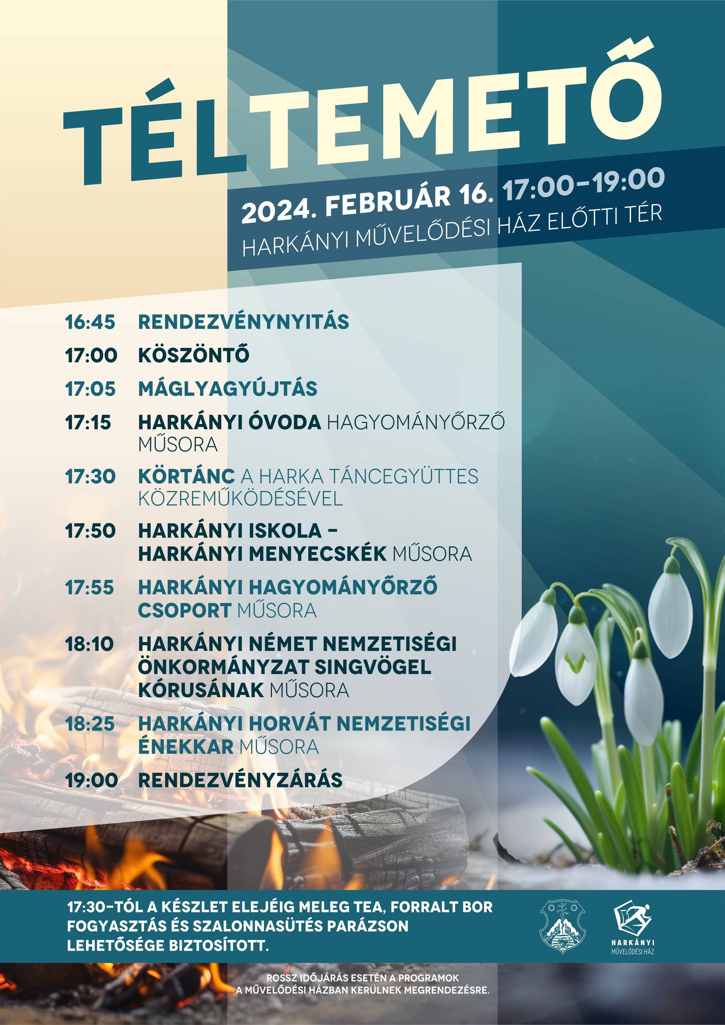 Téltemető műsor Harkányban - 2024.02.16. - plakát