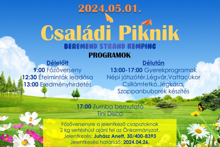 Családi piknik Beremenden - 2024.05.01. - plakát