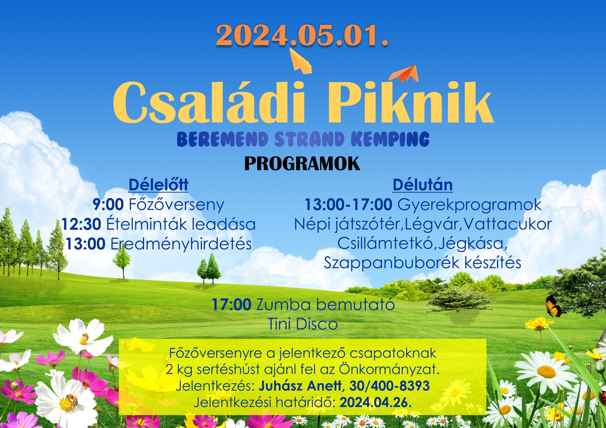 Családi piknik Beremenden - 2024.05.01. - plakát